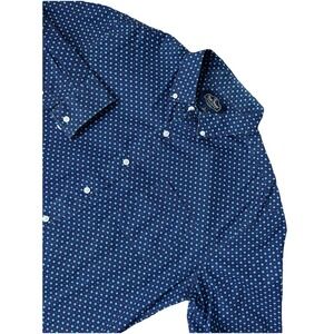 Nat Nast Luxury Original Shirt Mens Large L Blue Button Up Dotted Long‎ Sleeve